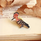 Hoopoe pin - wooden bird pin