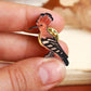 Hoopoe pin - wooden bird pin