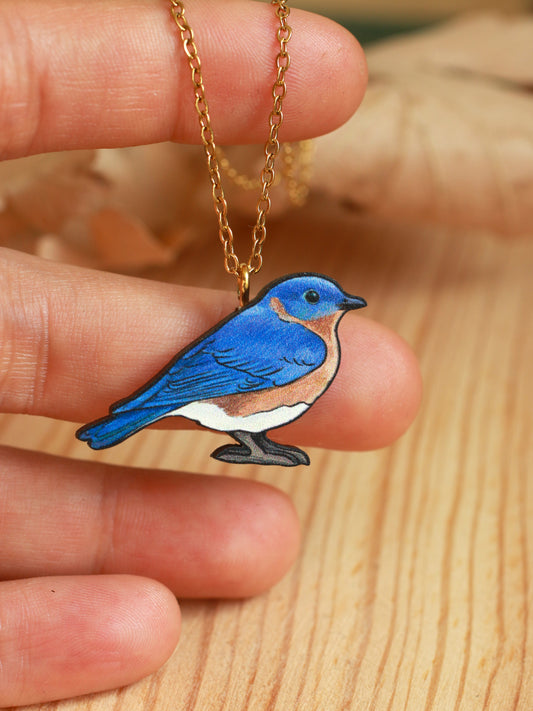 Blue bird necklace