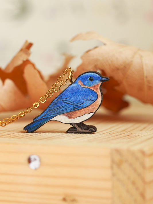 Blue bird necklace