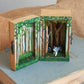 Wolf forest shadow box - Wolf family in a hand-painted open-able wooden box