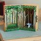 Wolf forest shadow box - Wolf family in a hand-painted open-able wooden box