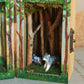 Wolf forest shadow box - Wolf family in a hand-painted open-able wooden box