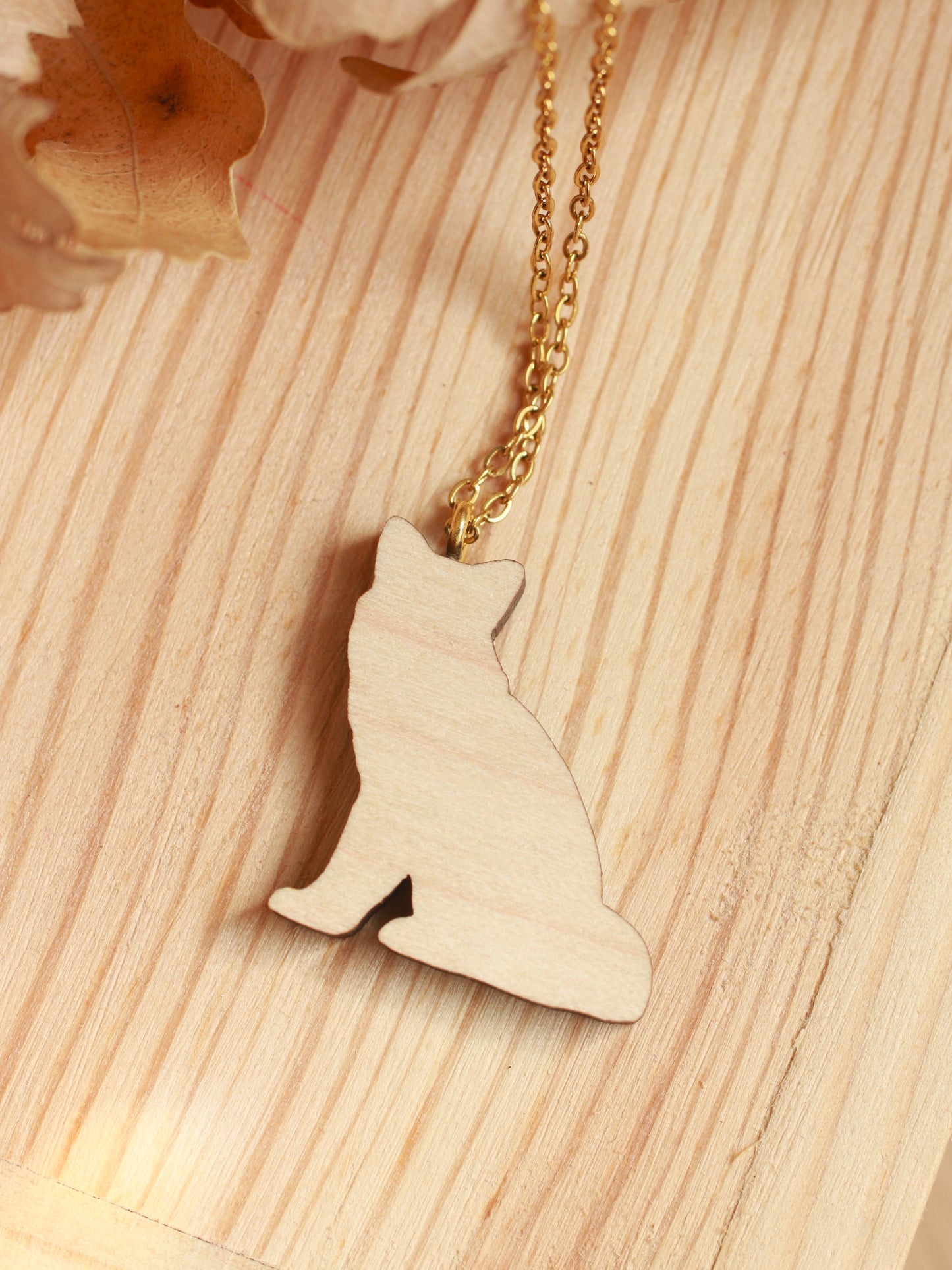 Silver fox necklace - black fox pendant