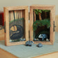 Badgers burrow shadow box - Badger family in a hand-painted open-able wooden box