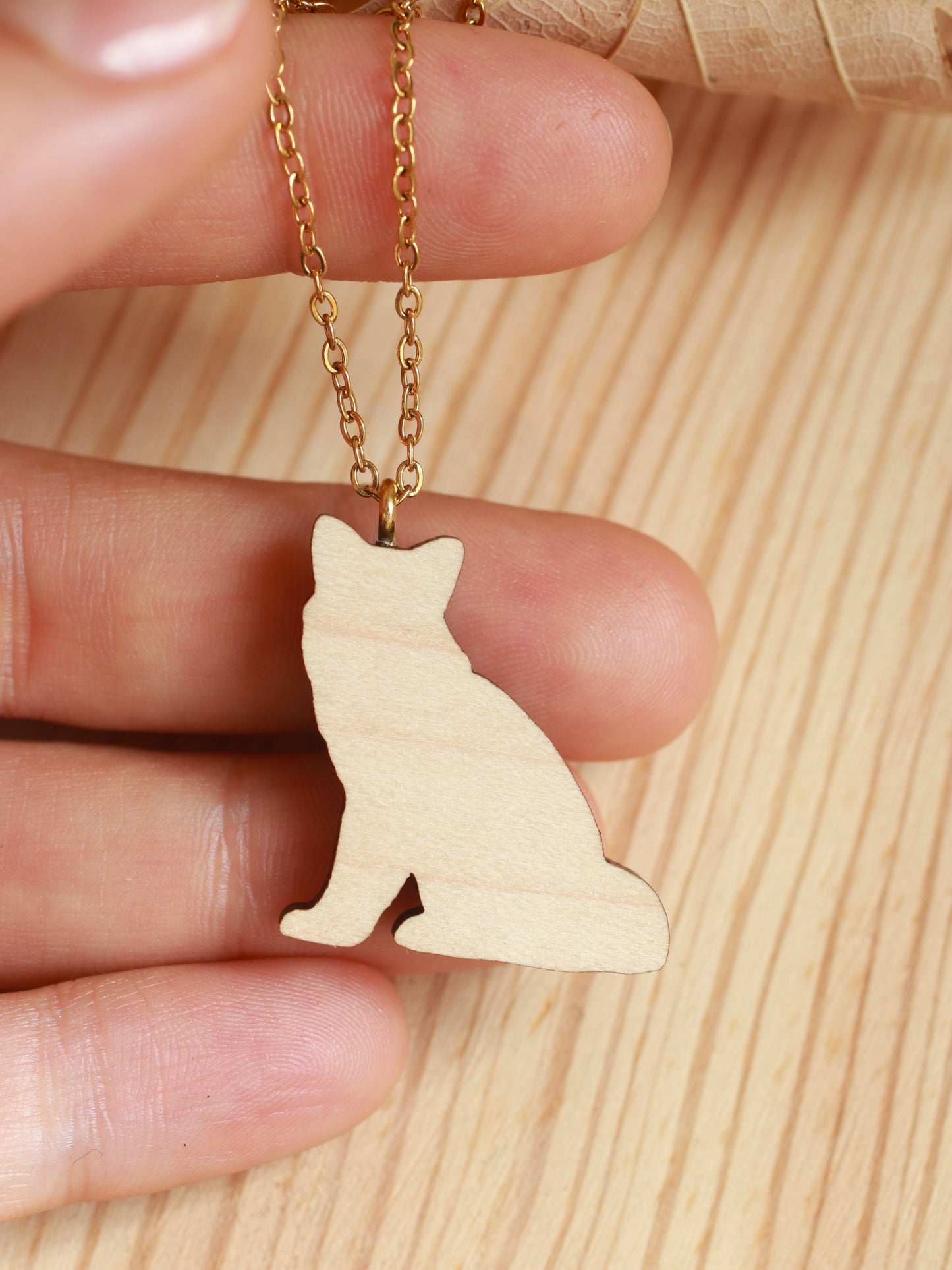 Silver fox necklace - black fox pendant