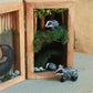 Badgers burrow shadow box - Badger family in a hand-painted open-able wooden box