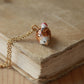 Hedgehog necklace with a tiny mushroom