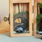 Badgers burrow shadow box - Badger family in a hand-painted open-able wooden box