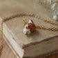 Hedgehog necklace with a tiny mushroom
