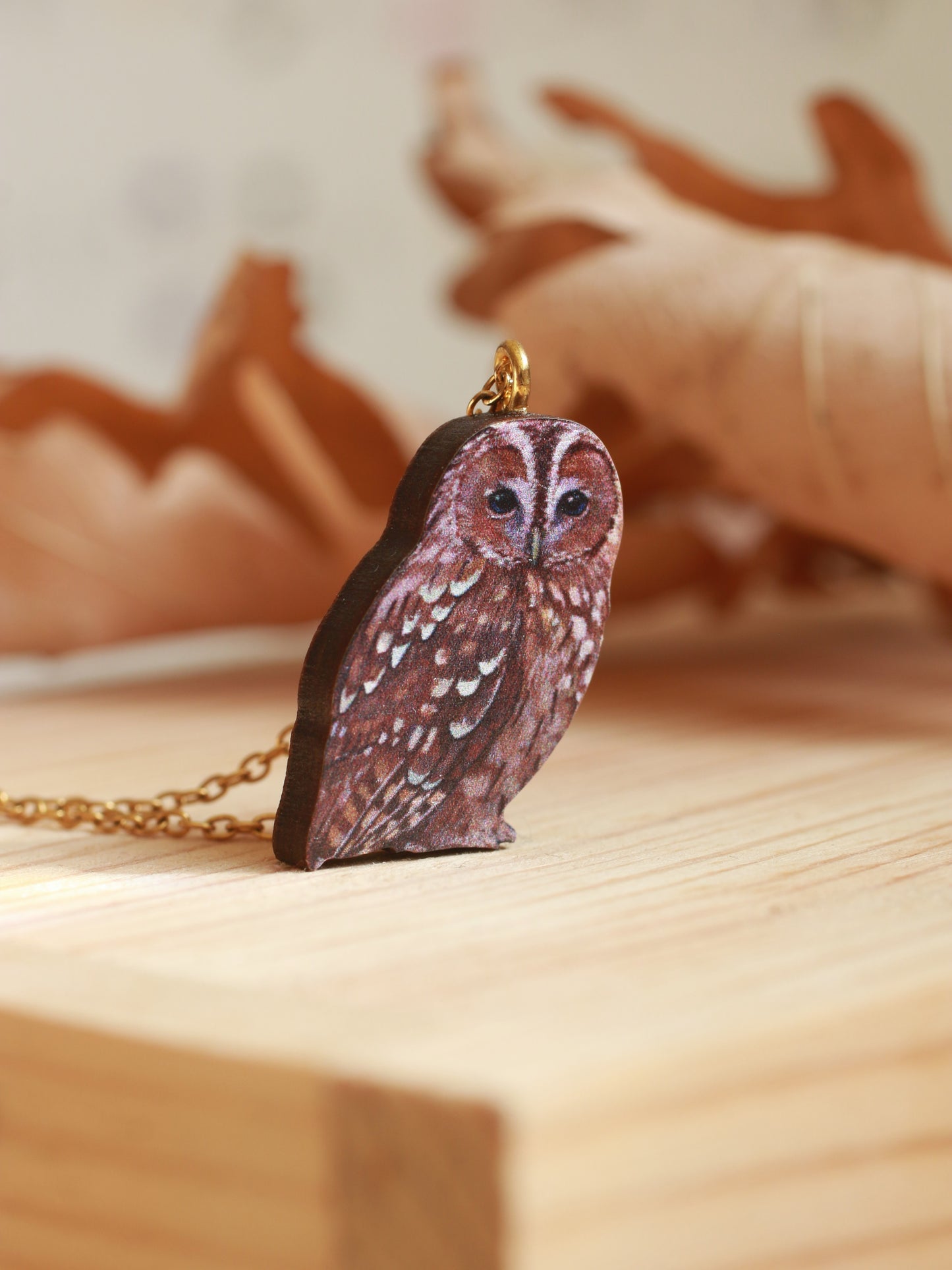 Tawny owl necklace