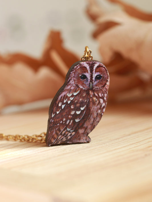 Tawny owl necklace