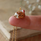 Hedgehog necklace with a tiny mushroom