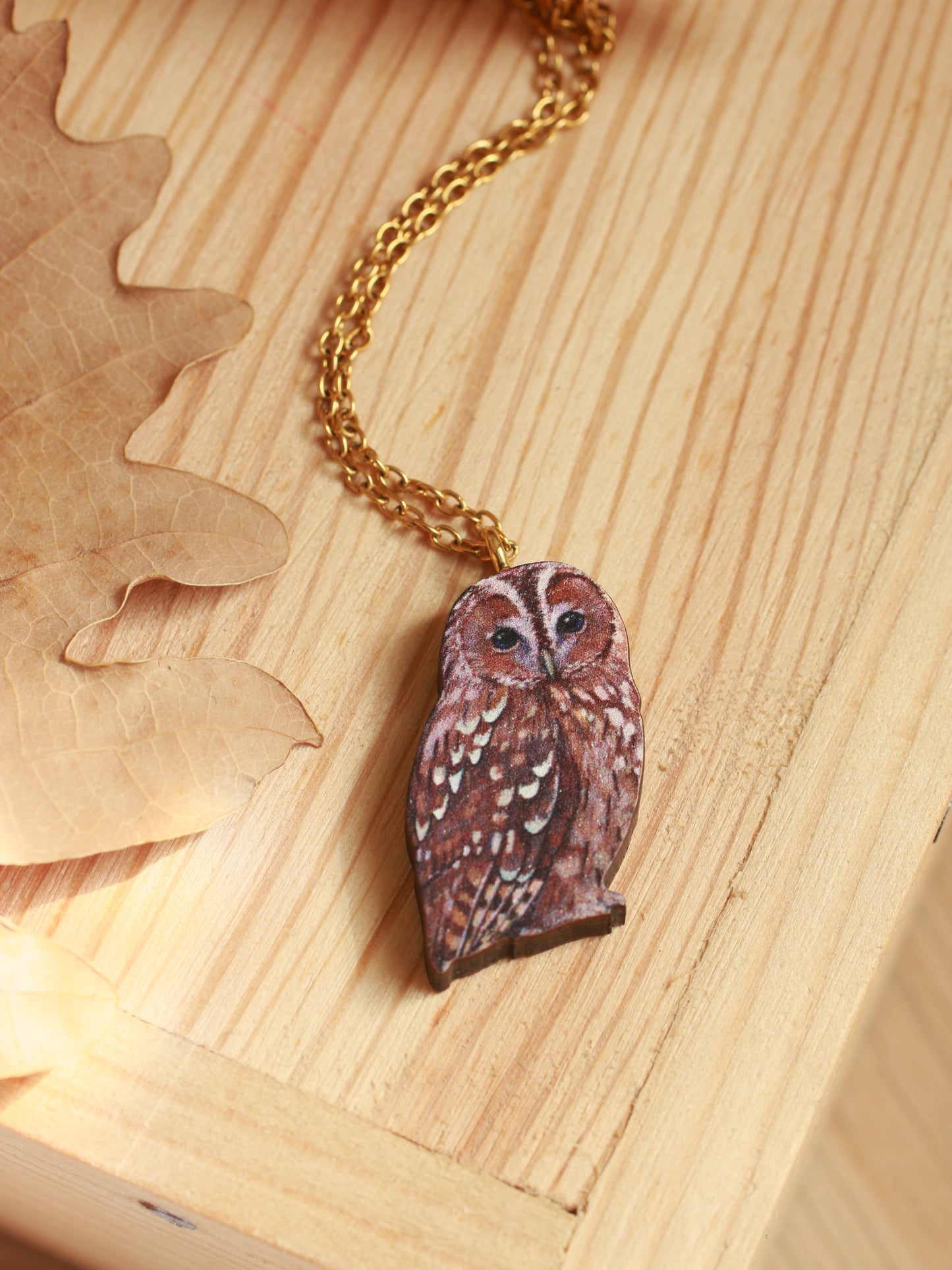 Tawny owl necklace