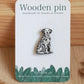 Dalmatian pin - wooden dog brooch