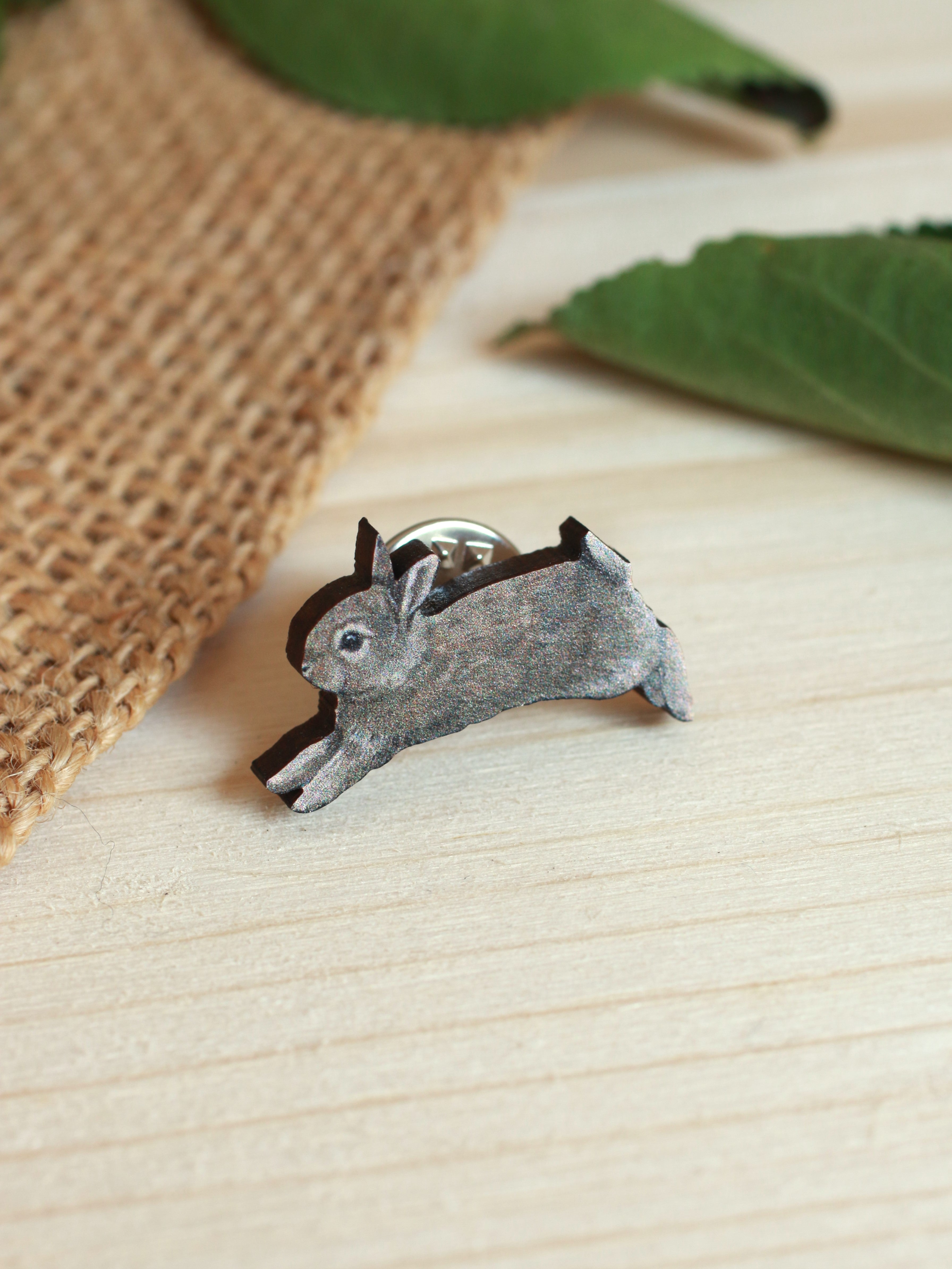 Jumping rabbit pin – Woods of wonder