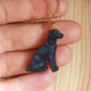 Black dog necklace - black Labrador pendant