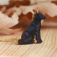 Black dog necklace - black Labrador pendant