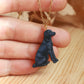 Black dog necklace - black Labrador pendant