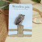 Great horned owl pin - wooden pin