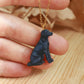 Black dog necklace - black Labrador pendant