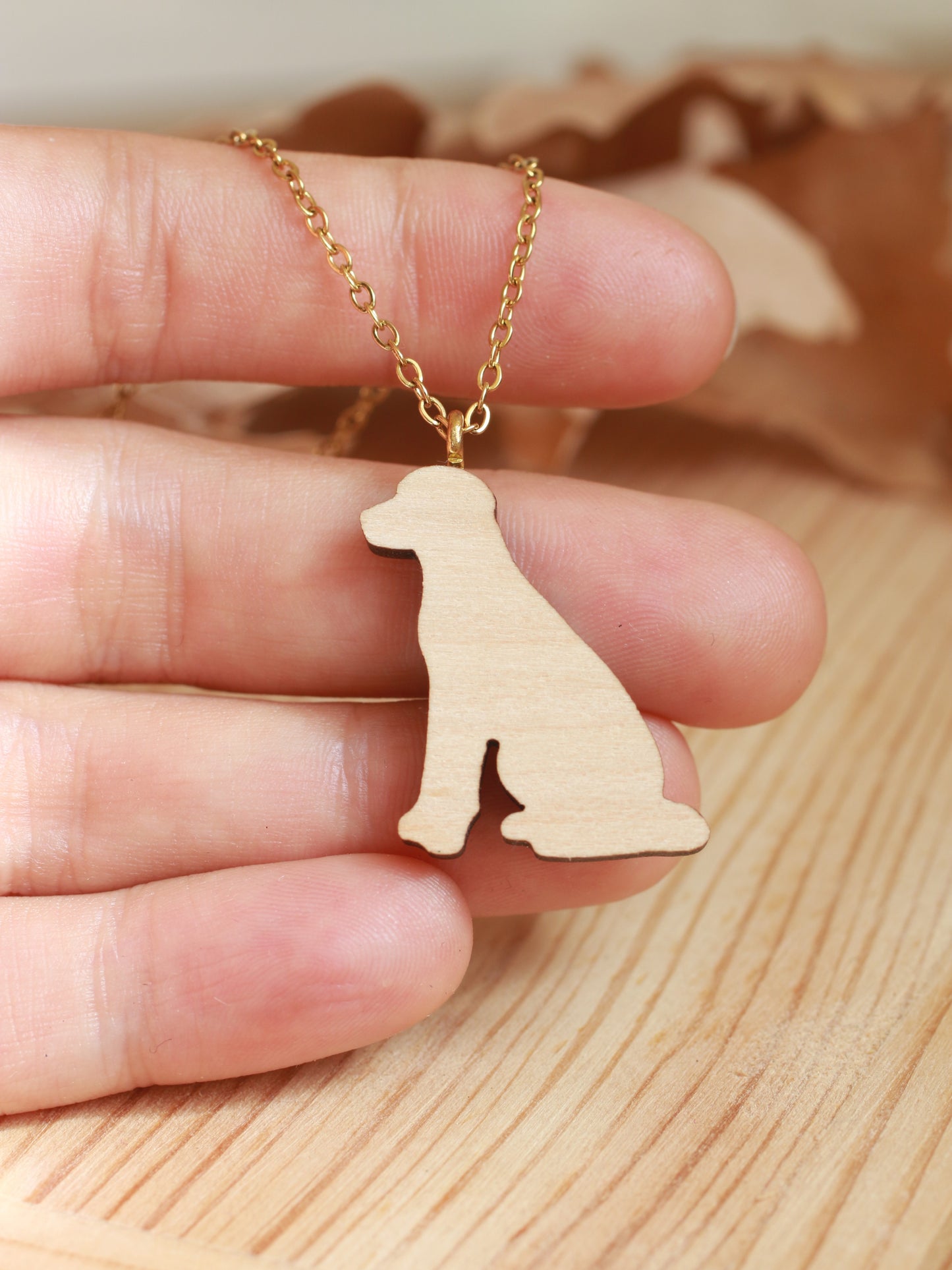 Black dog necklace - black Labrador pendant