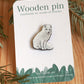 Arctic fox pin - white fox cub brooch