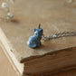 Grey cat necklace