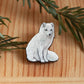 Arctic fox pin - white fox cub brooch