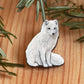 Arctic fox pin - white fox cub brooch