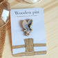 Wooden barn owl pin