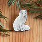 Arctic fox pin - white fox cub brooch