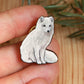 Arctic fox pin - white fox cub brooch