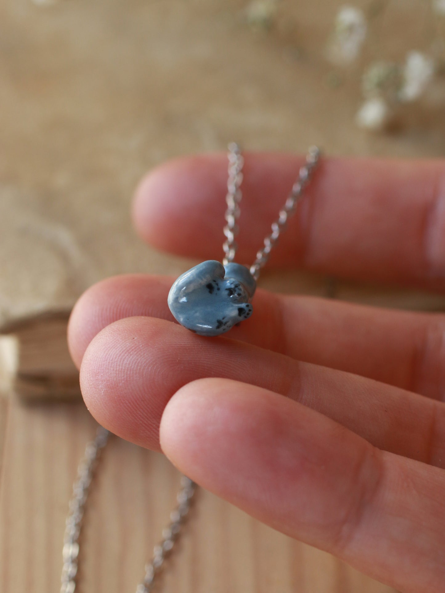 Grey cat necklace