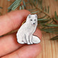 Arctic fox pin - white fox cub brooch