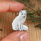 Arctic fox pin - white fox cub brooch