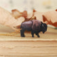 Bison necklace - Wooden buffalo pendant