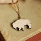 Bison necklace - Wooden buffalo pendant