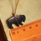 Bison necklace - Wooden buffalo pendant