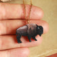 Bison necklace - Wooden buffalo pendant