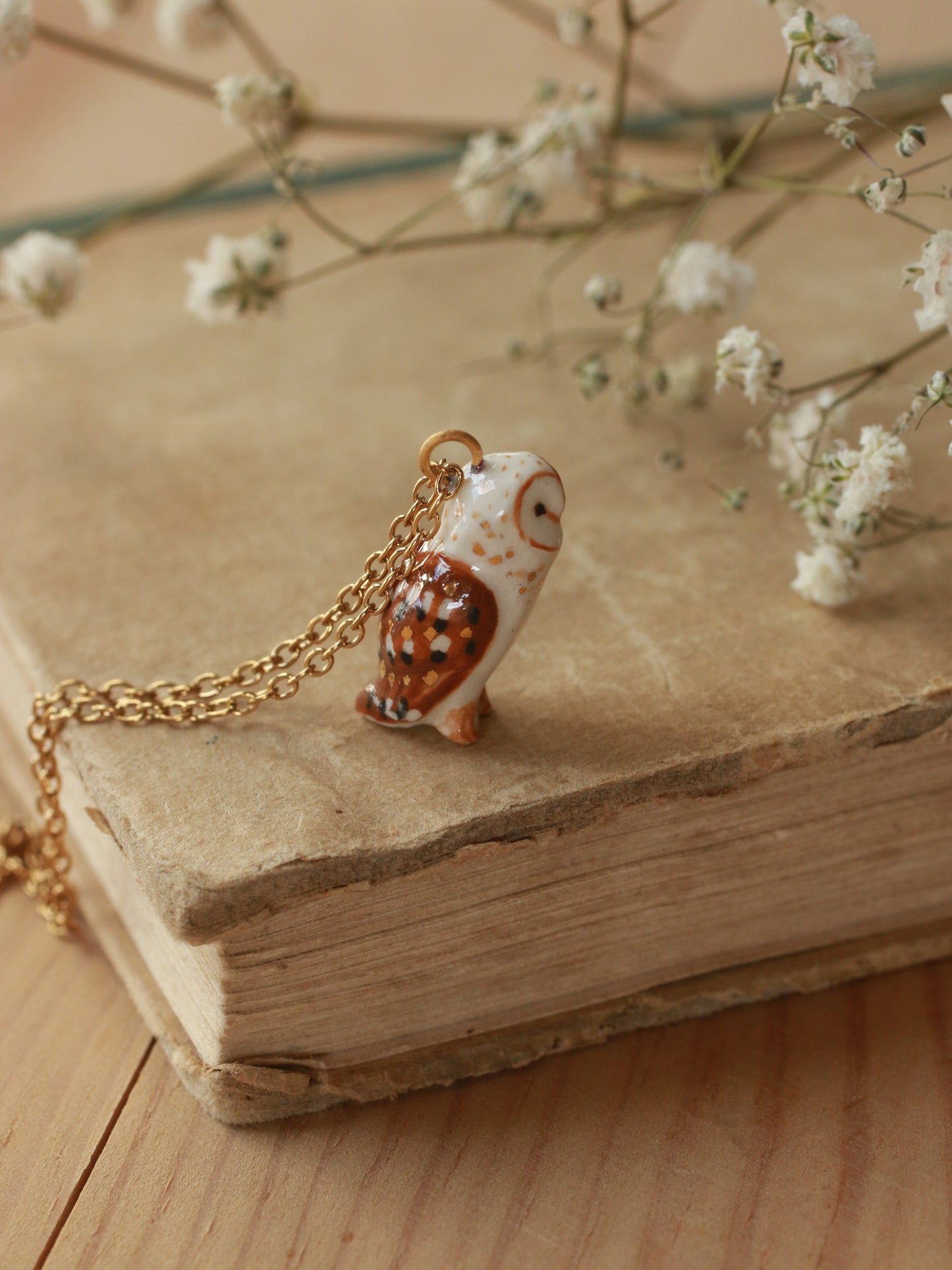 Barn owl necklace