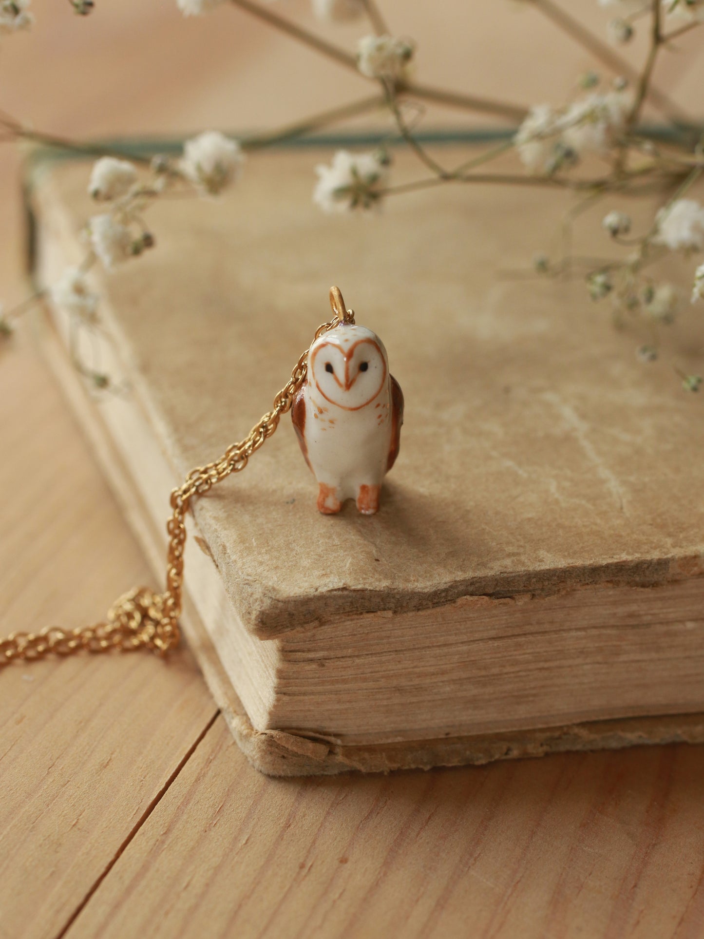 Barn owl necklace