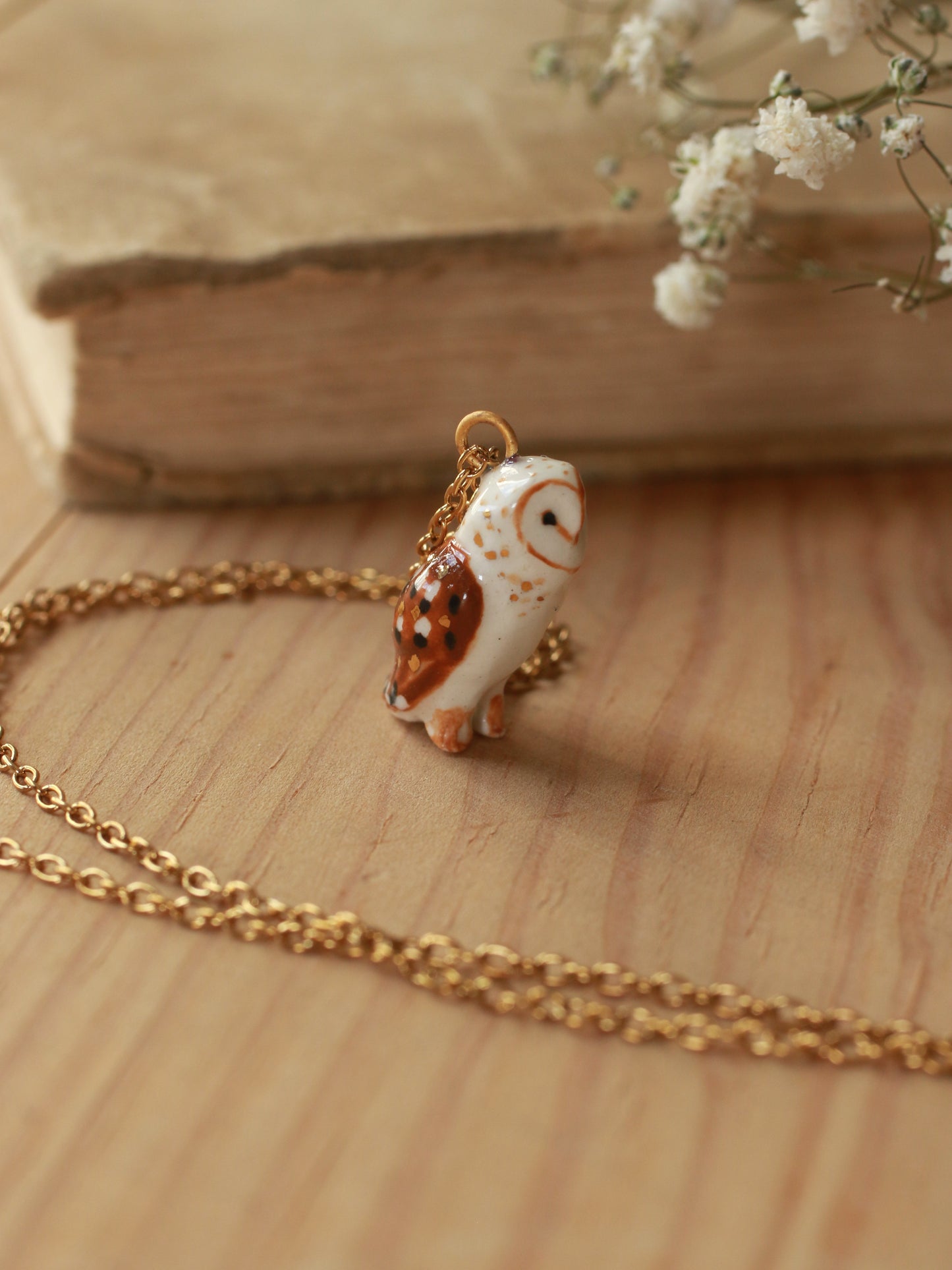 Barn owl necklace
