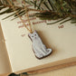 White cat necklace