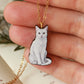 White cat necklace