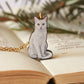 White cat necklace