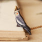 Cockatiel necklace - wooden parrot pendant