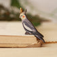 Cockatiel necklace - wooden parrot pendant