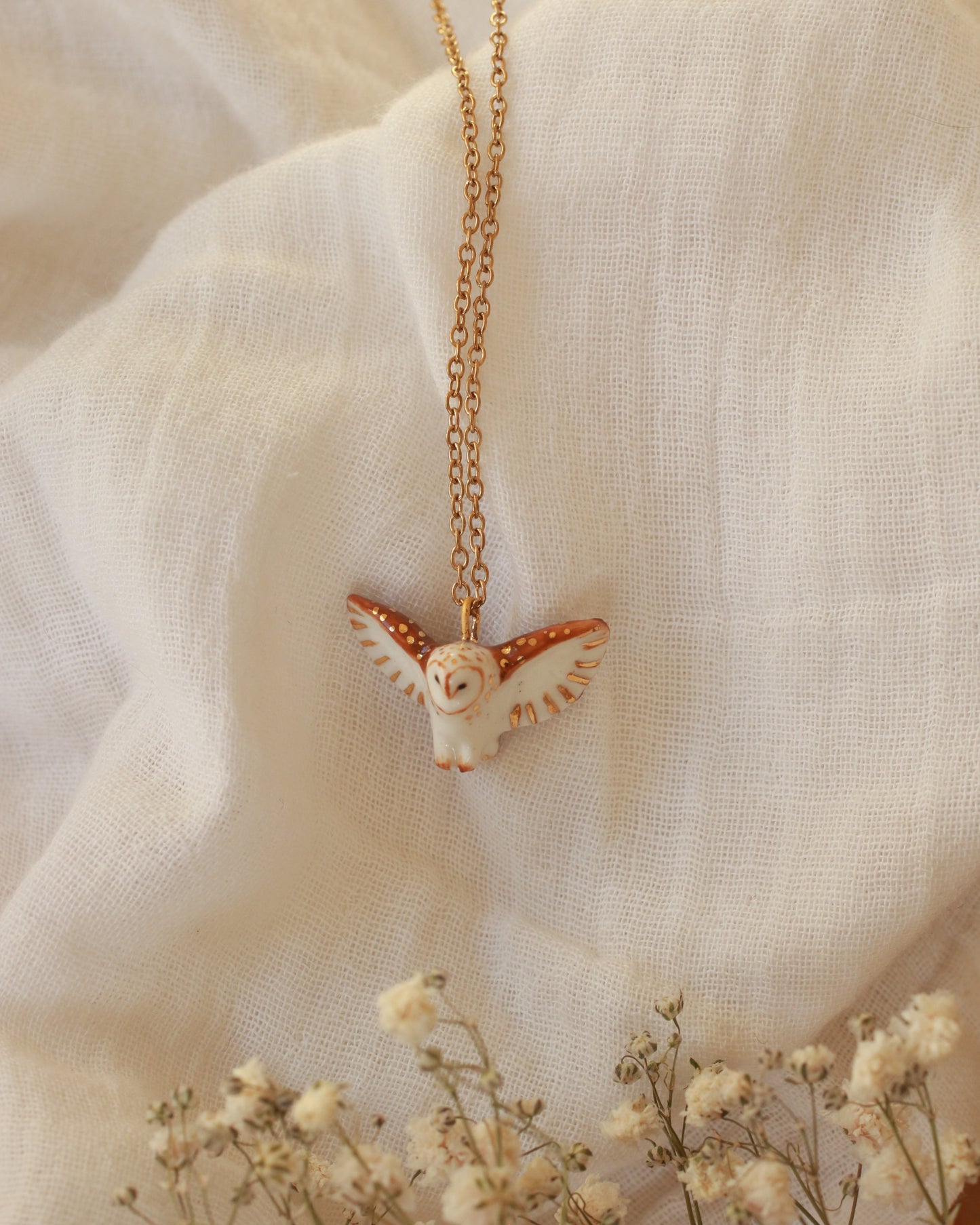 Barn owl necklace
