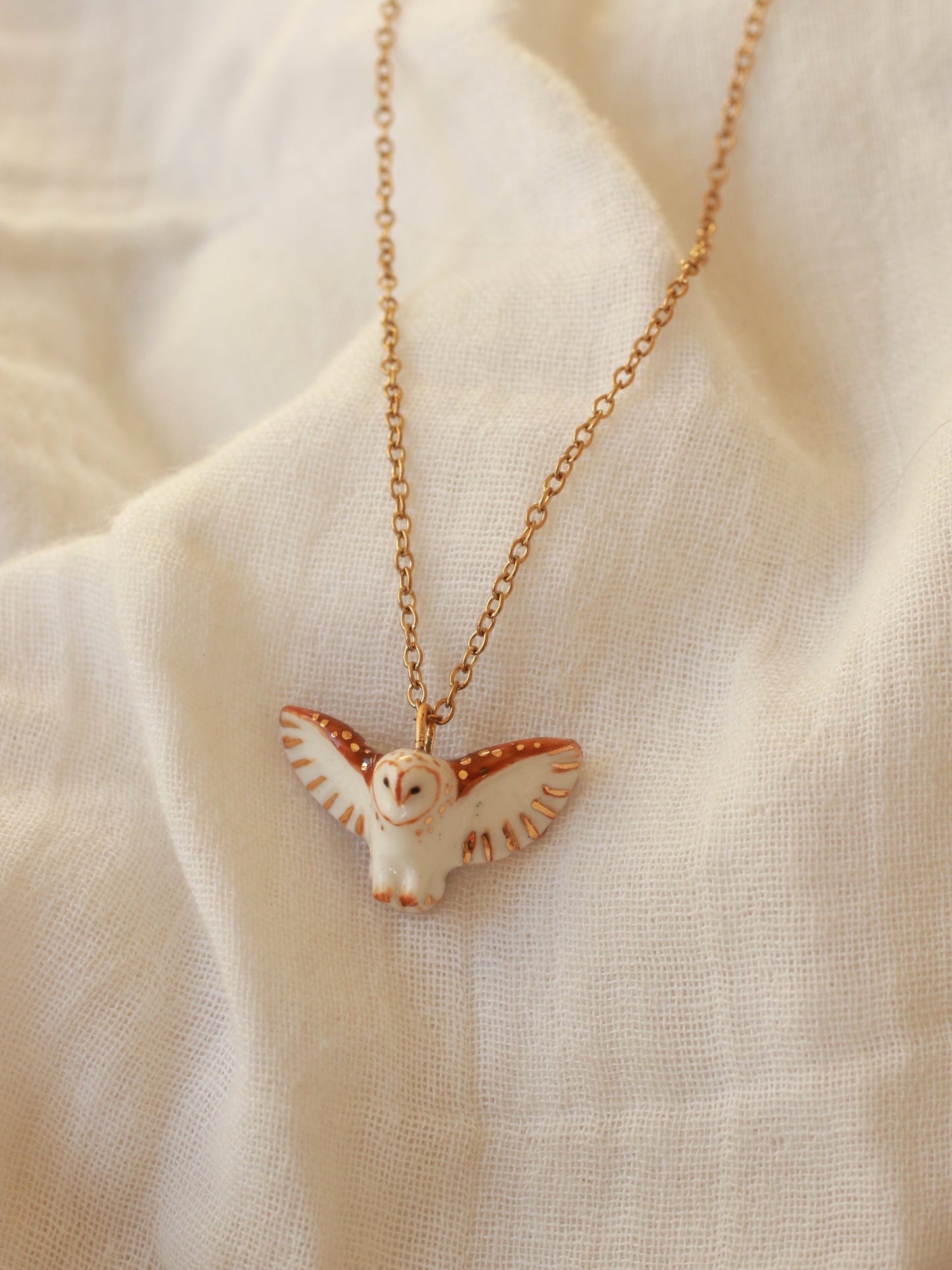 Barn owl necklace